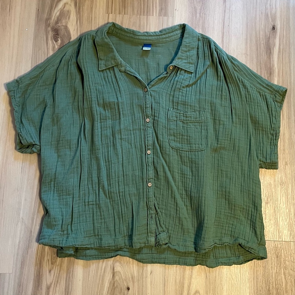 Old Navy Green Button Down Shirt